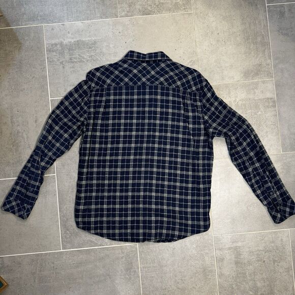 Rails Brushed Lennox Indigo Grey Plaid Flannel Button Down Shirt Men’s Large - Picture 6 of 10